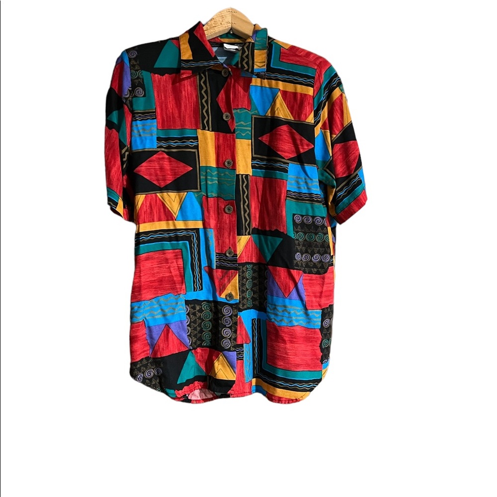 VTG 90s Caliché Collection Rayon Blouse Women S